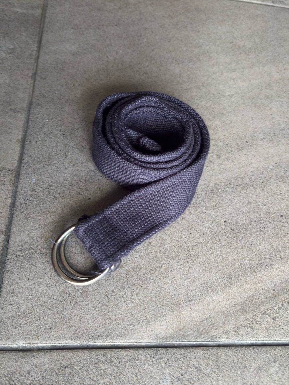 Navy Canvas D-Ring Web Belt Unisex 48in Preppy Military Style Woven Belt